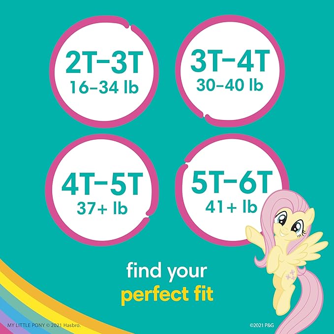 Pampers Training Pants - Easy Ups Girls & Boys - Size 2T-3T, 132 Count, My Little Pony Potty Underwear (Packaging May Vary)