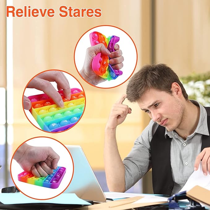 Letters P00p Fidget Toys,ABC Learning and Educational Toys,Poppers Fidget Toys,Stress Relief,Autism Sensory Toys [26 Letters on One Side | Numbers 1-30 on The Other Side] (1 Pack)