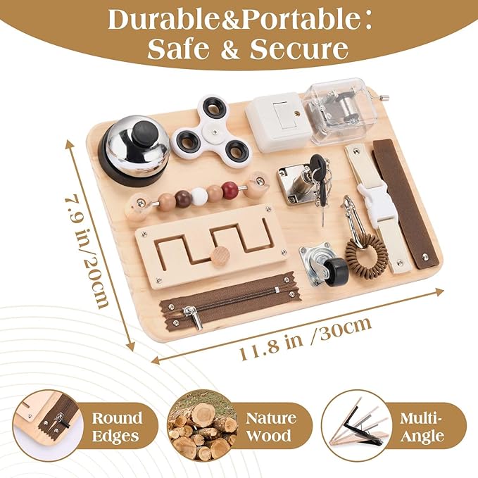 Dementia Activities for Seniors-Fidget Busy Board-Alzheimers Products for Elderly-Memory Games for Autism Adult-Dementia Gadgets-Sensory ADHD Toys-Anxiety Relief Items-Gift for Seniors