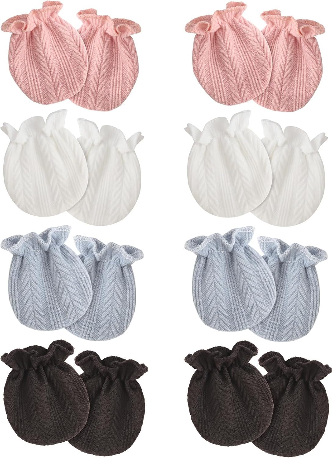 Newborn Baby Mittens No Scratch Cotton Elastic Wrist Gloves Infant Toddler Mittens for Baby Boy Girl 0-6 Months