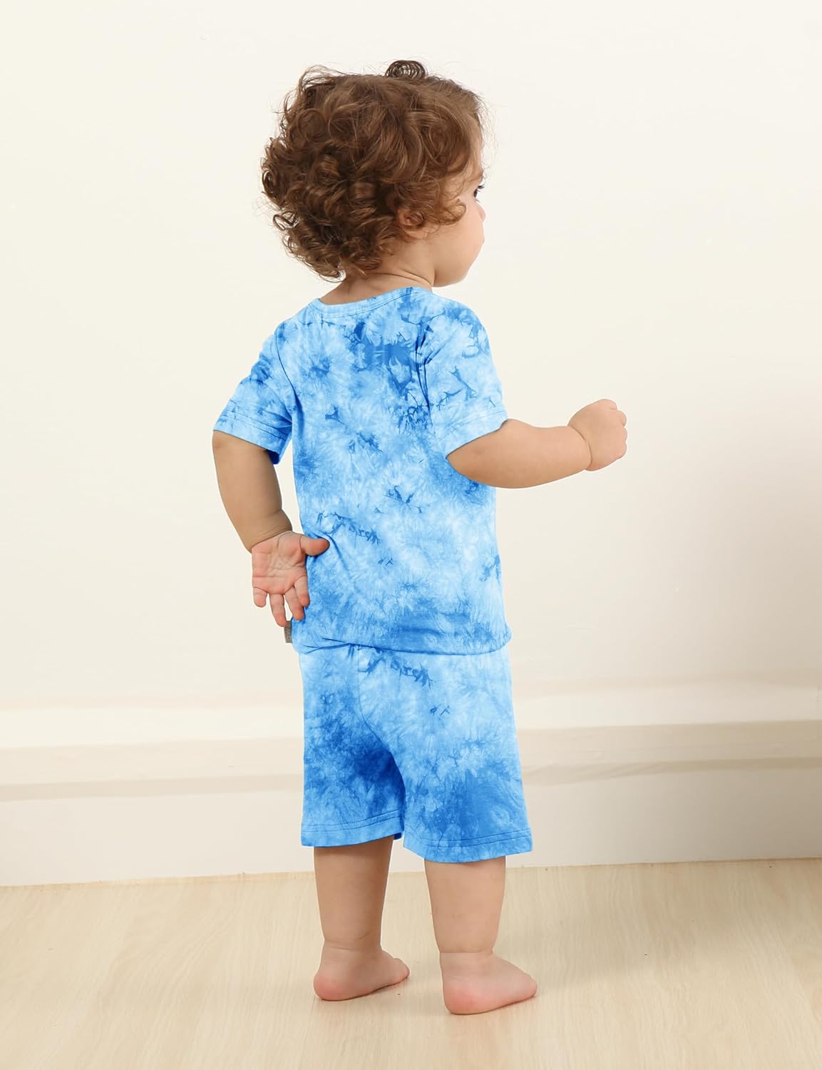 Jimonda Baby/Toddler Soft Sleepwear Short sleeve Kids Cool Pajama Outdoor 2-Piece Shirt&Shorts Casual sets Tie Dye PJ