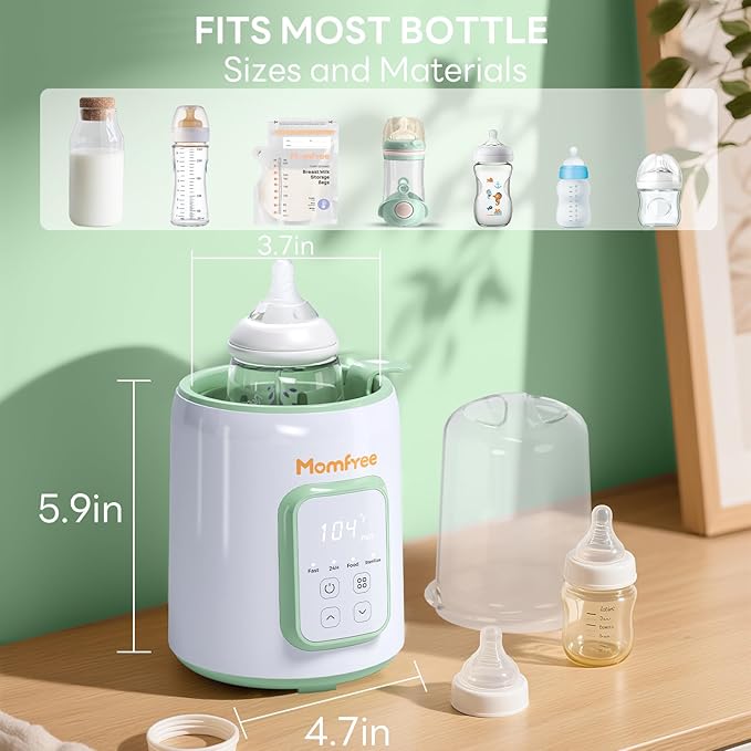 Bottle Warmer, 8-in-1 Fast Baby Bottle Warmer for Breastmilk and Formula,Milk Warmer with Accurate Temperature Control and Automatic Shut-Off,Multifunctional Bottle Warmers for All Bottles(Green)