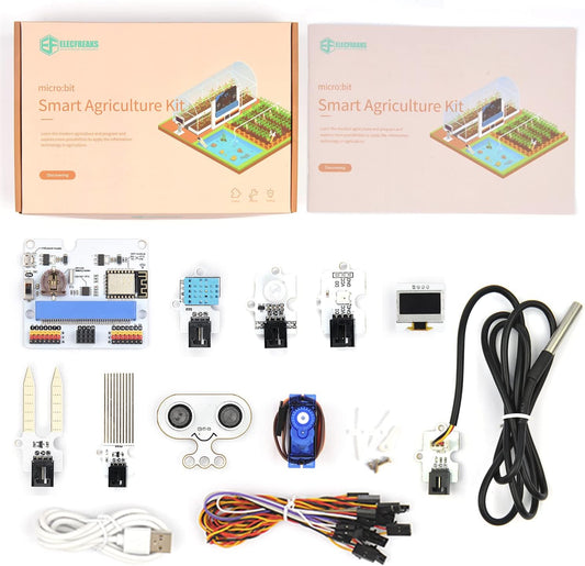 ELECFREAKS microbit Smart Agriculture Kit Micro:bit Sensor Starter Kit Octopus Series Sensor, DIY Programming STEM kit with Basic Coding Electronics Modules and Wiki Tutorial(Without Micro:bit)