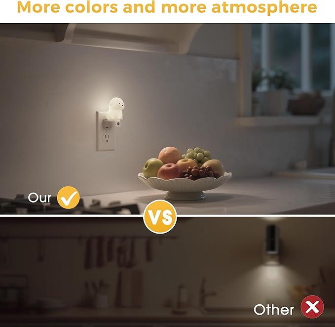 L LOHAS LED Plug in Night Light for Kids,3D Cute Puppy Night Lights with Dusk to Dawn Sensor,1600K/2700K/5000K 3CCT Dog Night Light,Christmas Birthday Gift Nightlight for Kids,Room Decor