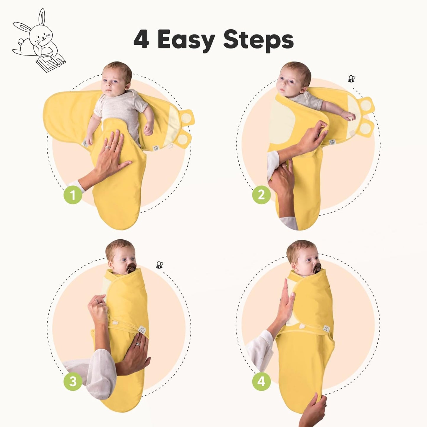 3-Pack Organic Baby Swaddle Sleep Sacks - Swaddles for Newborns, Infant 0-3 Months, Baby Girls, Boys, Soft & Snug Newborn Sleep Sack, Nursery Swaddling Blankets (Valiant)