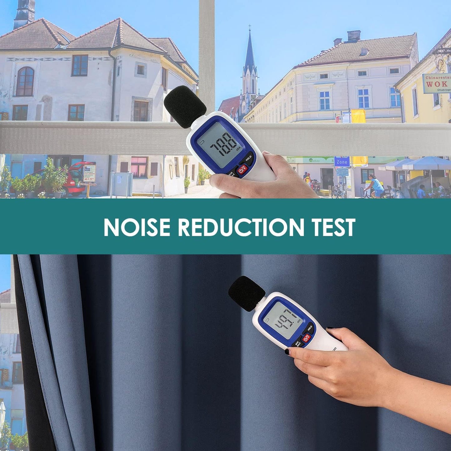 ChrisDowa 100% Blackout Curtains 120 inch Long for Bedroom with Black Liner, 2 Thick Layers Total Blackout Thermal Insulated Grommet Long Window Curtains 2 Panels Set (Stone Blue, 52 x 120 Inch)