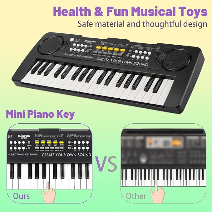 Kids Piano Keyboard, 37 Keys Portable Music Keyboard Electric Piano Toys for Children, Educational Electronic Musical Instrument Toys Gifts for Kids Ages 3 4 5 6 7 8 9