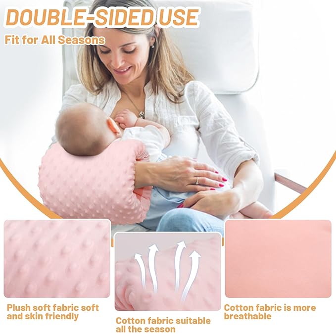 KAKIBLIN Baby Feeding Arm Pillow,Baby Nursing Arm Breastfeeding Pillows Support for Newborn Mom and Babies,Portable and Washable,Ergonomic Nursing Essentials, Travel Pillows for Newborn (Pink A/B)