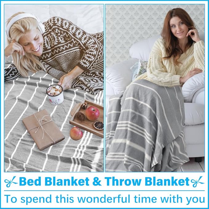 Oversized Turkish Beach Towel Blanket XXL Cotton Sandproof Towels Boho Woven Extra Large Big Sand Free Giant Throw Thick Blankets Huge Quilt XL Picnic Camping Necessities Cloud For Adult Gifts Grey