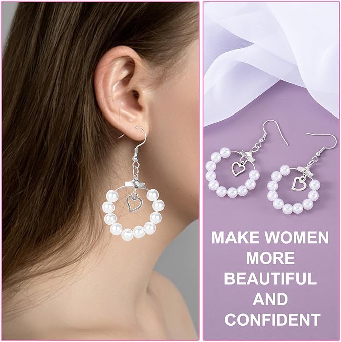 Pndeyo 700pcs Hypoallergenic Earring Beading Hoops, Mix Sizes Round Hoop Earrings Findings, Open Earring Wire Ring Accessories for Jewelry Making- Silver