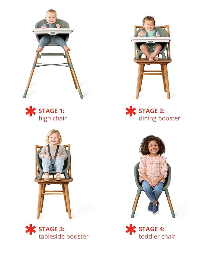 Skip Hop Baby High Chair 4-in-1 Convertible High Chair, EON, Thyme