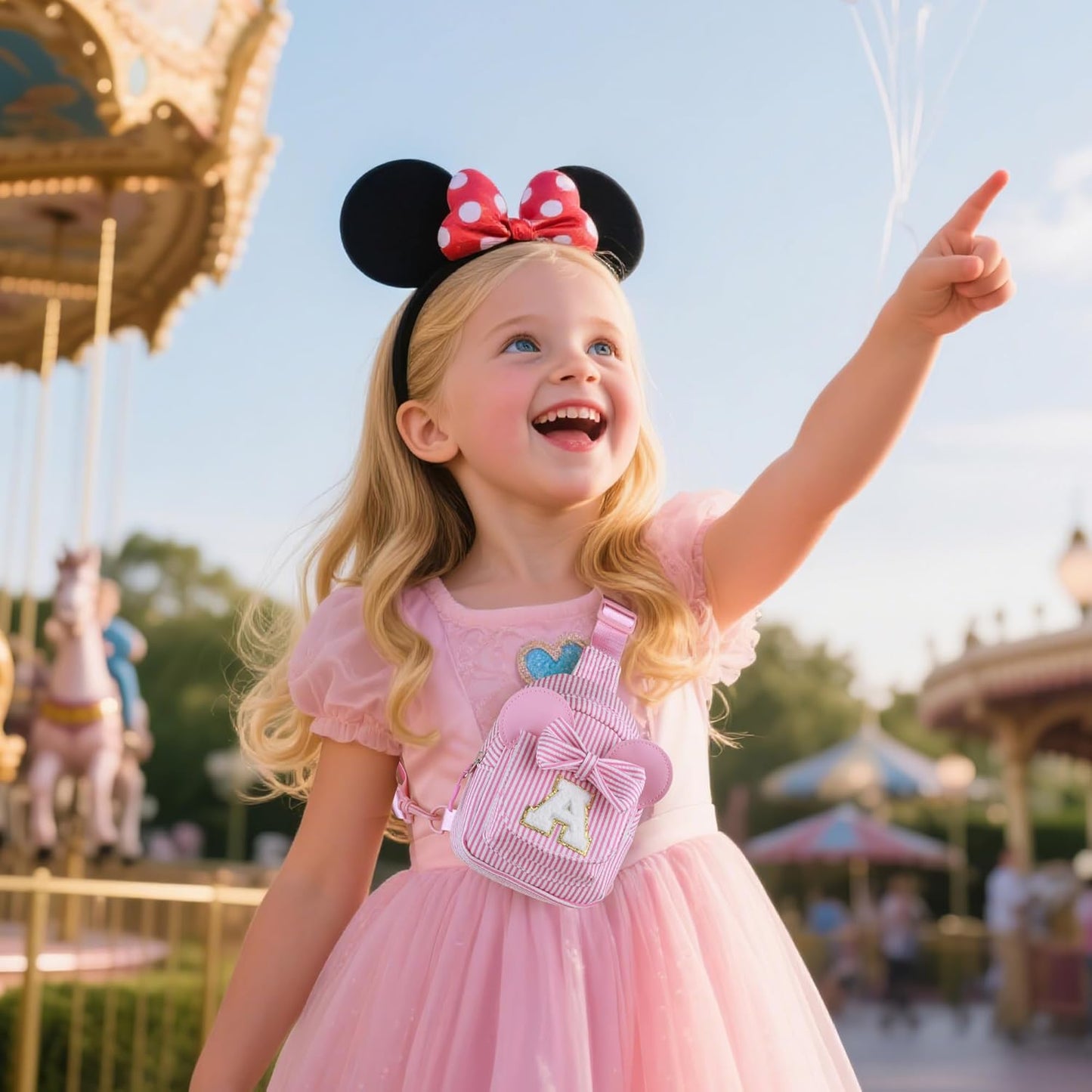 Birthday Gifts for Kids, Small Sling Bag, Birthday Gifts for 3 4 5 6 7 8 Year Old Girl Kids Pink Initial Sling Bag Fanny Packs Belt Bags for Girls Sister Daughter Wife (Pink B)