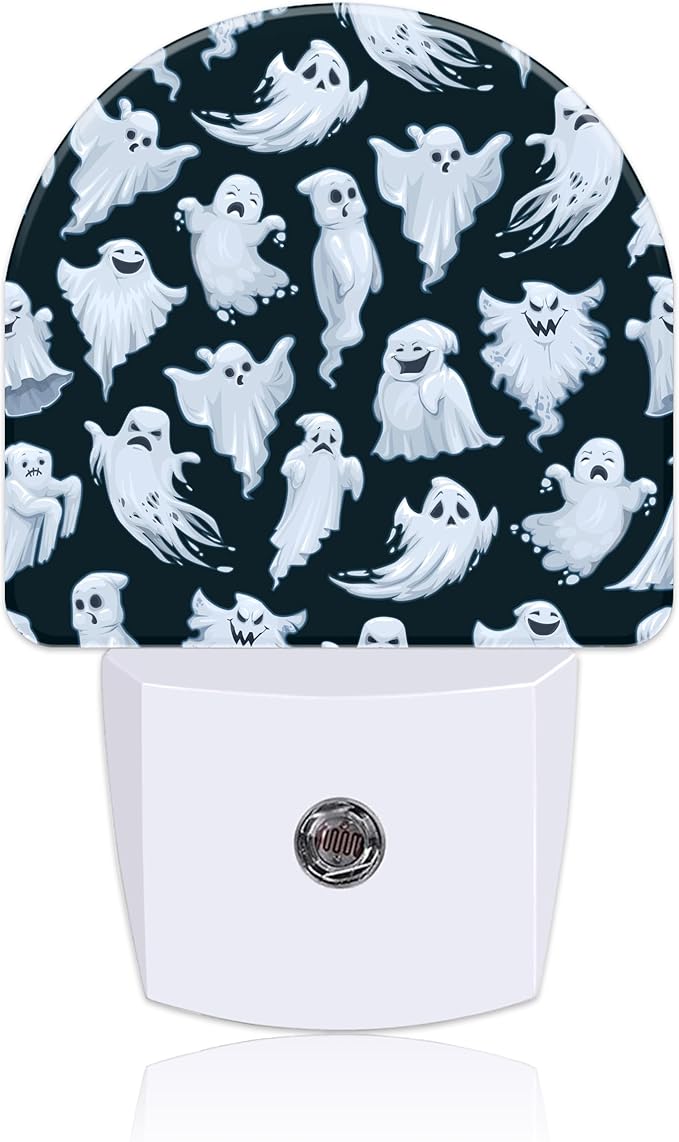 Night Light for Kids Girls Boys, Halloween Funny Ghost LED Night Light Plug into Wall with Dusk to Dawn Sensor for Room Decor, Hallway, Kitchen, Bathroom, Nursery, Stairs