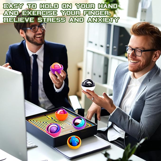 Fidget Toys Kids Pack,12 PCS Spinner Gyro Ball Infinite Flip Decompression Sensory Toy, ADHD Autism Stress Relief Finger Toys for Boys Girls Teens Eaeter Basket Stuffers Party Favors Gift Birthday