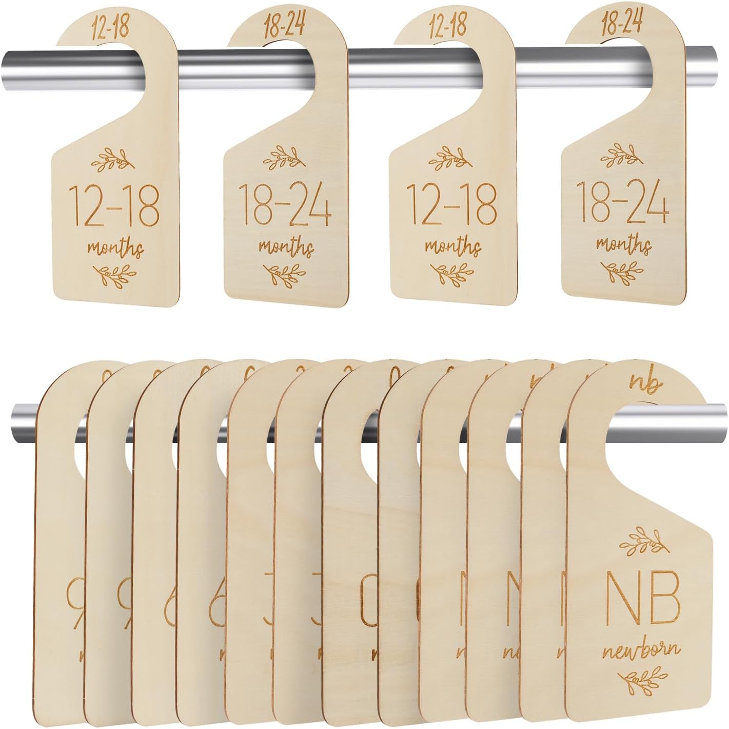 16Pcs Baby Closet Dividers Cute Baby Clothes Organizer Double Face Baby Closet Organizer for Clothes Organizer Wooden Baby Closet Dividers for Infant to Toddler