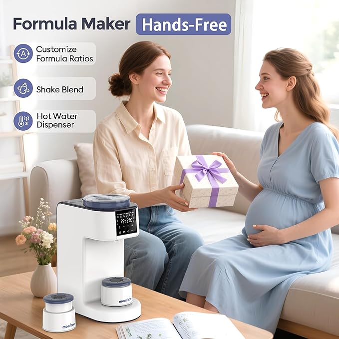 Formula Maker Pro, 2-Minute Quick Mix Baby Formula Dispenser, One-Touch Automatic Milk Maker, 3 Formula Temps + 4 Hot Water Choice, 2L Tank & Sealed Powder Container for Clump-Free Formula