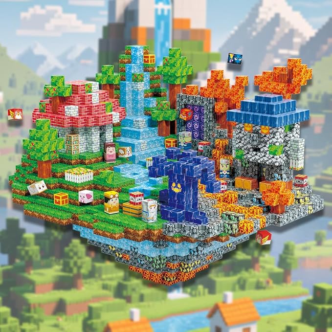 150Pcs Sky City Magnetic Building Blocks Set, Kids Sensory Toy for Toddlers STEM Learning, Stacking Magnets for Kids，0.8" Large Size