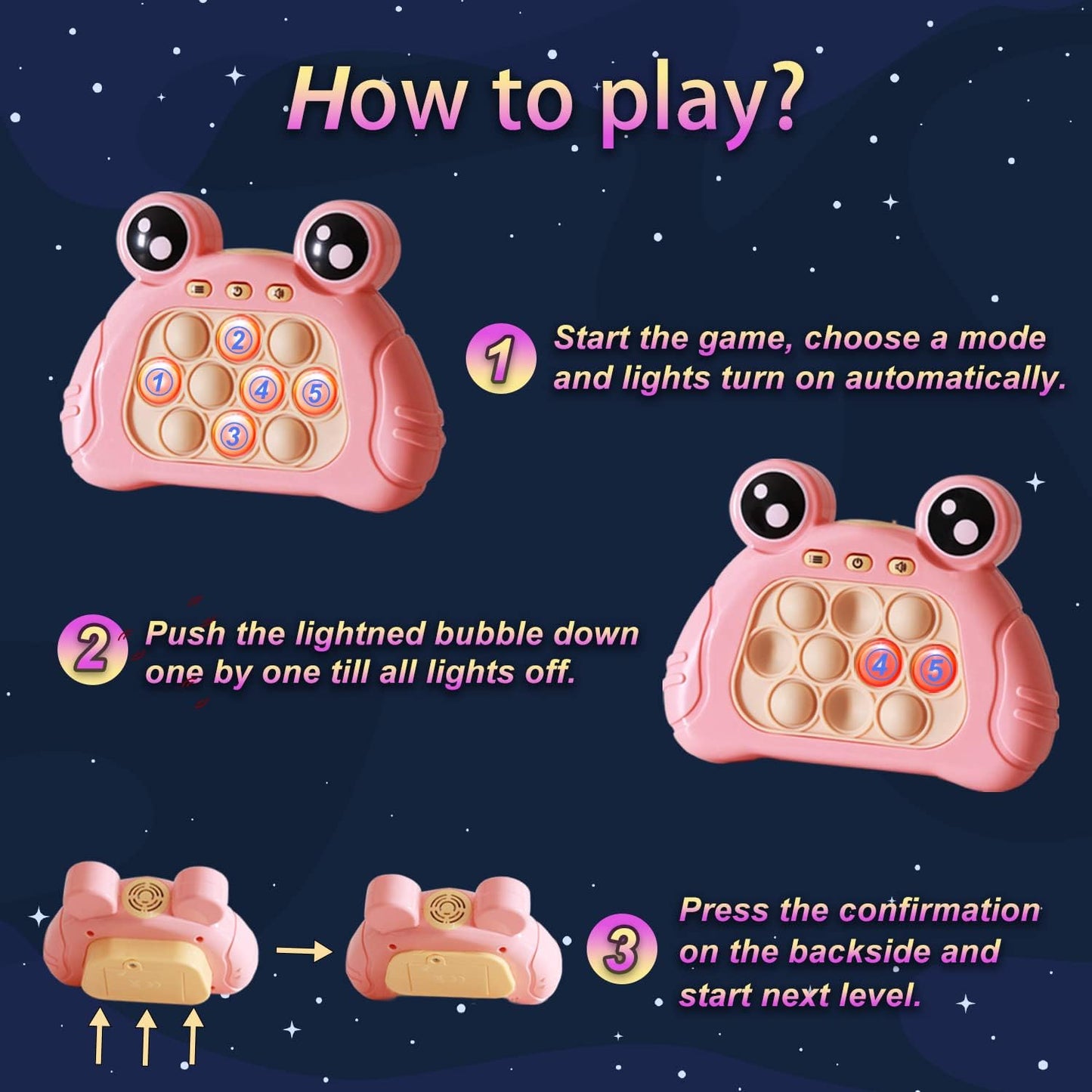 Quick Push Console with Instant Sound Feedback | Handheld Fast Speed Pushing Game | Pop The Target Interactive Educational Sensory Fidget Toy for Kids Adults | Fun Toy for Children 3-12