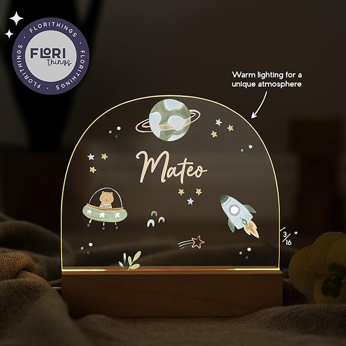 Baby Customized Gifts/Customized Baby/Personalized Boy Gifts/Welcome Gift for Newborn Boys/Essential Newborn Items/Unique Bear Night Light