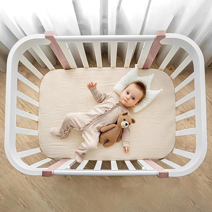 lulumoon Muslin Bassinet Sheets for Baby: Soft Bedside Sleeper Bassinet Fitted Sheets for Boys and Girls