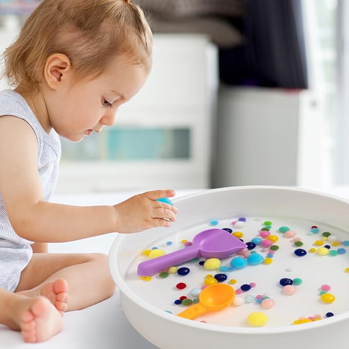 Round Sensory Bin with Lid and Removable Storage Inserts, Large Sensory Tray for Kids, Perfect Play Tray for Toddlers & Educational Activities