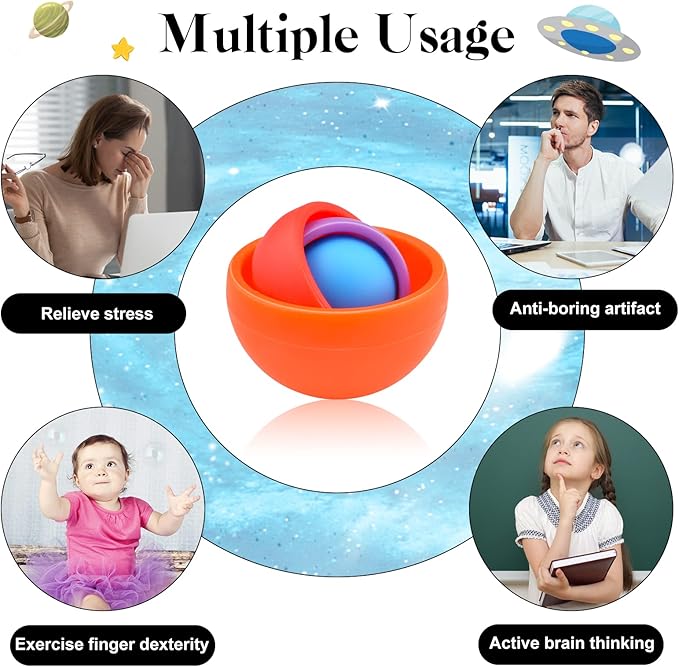 Fidget Toy for Adults, Sensory Toys for Teens 8-12, Gift Ideas for Boys Girls Teens Kids, ADHD Autism Quiet Stress Relief Finger Toy Hand Fidget Spinner