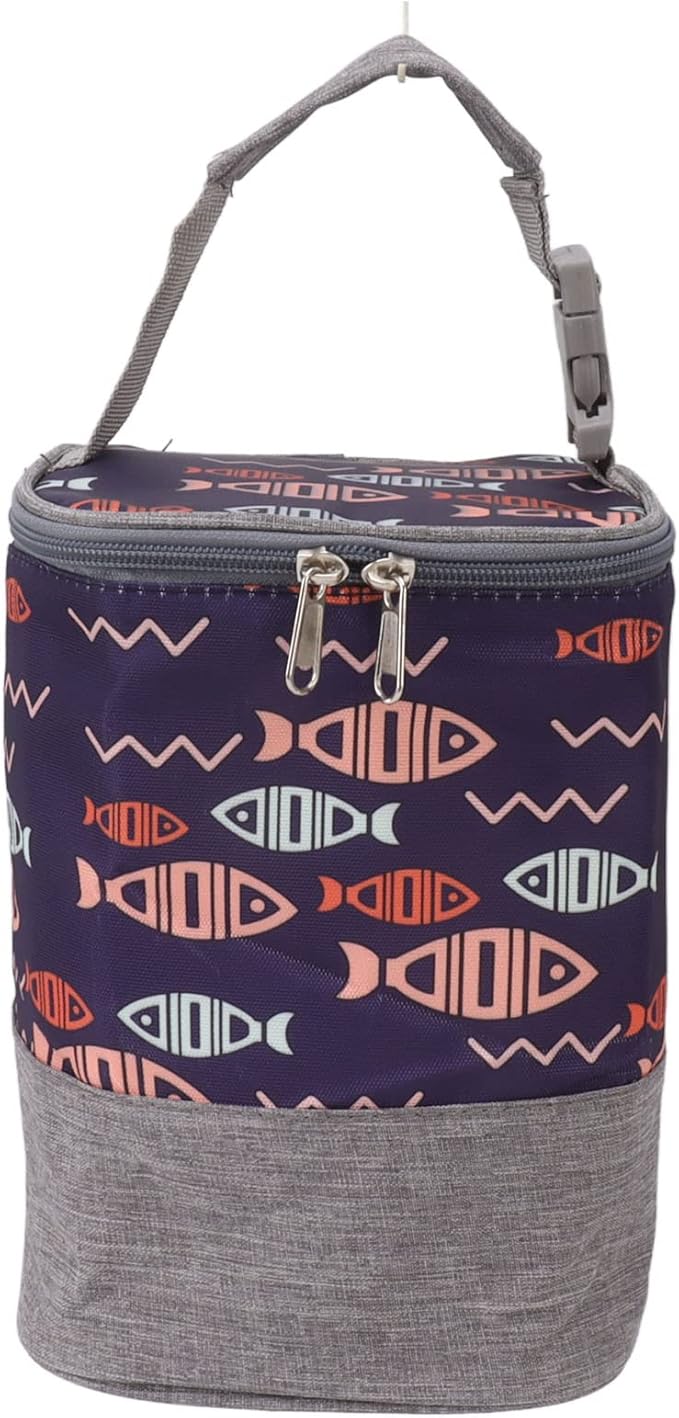 Breastmilk Warmer Cooler Bag, Large Capacity Insulated Baby Bottle Bag Multipurpose for Travel (Fish)