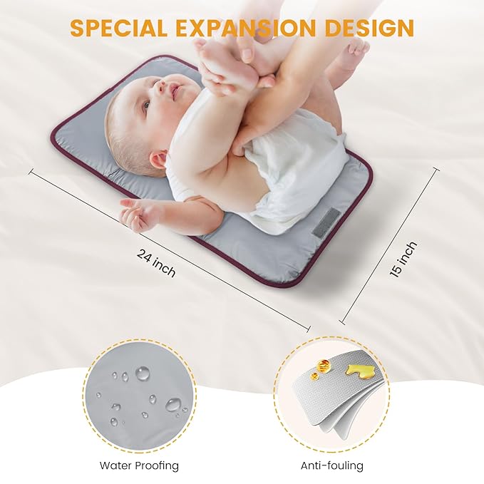 LOVEVOOK Diaper Bag Backpack,Diaper Bag Tote with Insulated Pockets,Baby Bag for Girl Boy with Changing Pad,Large Baby Diaper Bag with Pacifier Case,Anti-Theft Travel Backpack for Women,Red-White