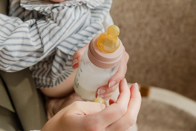 BIBS Baby Bottle 9 oz / 270 ml Natural Rubber Latex Nipple - Anti-Colic, BPA-Free, Round Nipple, Medium Flow, Lightweight & Easy to Clean, Suitable for Newborns 0+ Years - Ivory