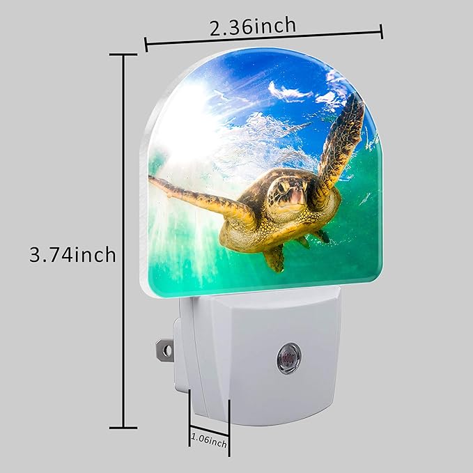 Night Light Plug into Wall Cute Sea Turtle Night Light with Dusk to Dawn Sensor for Kid Girls Boys Women Men Room Decor, Hallway, Kitchen, Bathroom, Nursery, Stairs