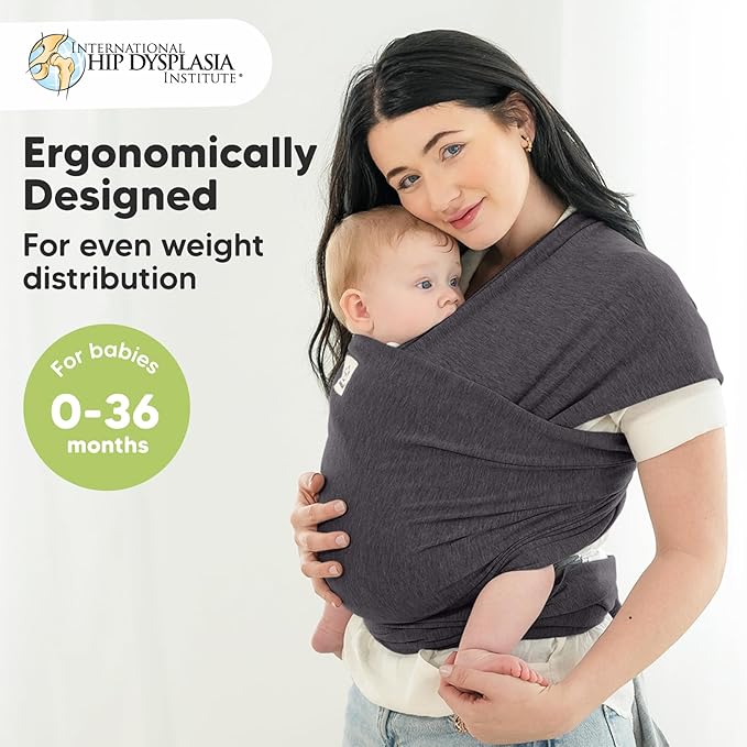 KeaBabies Baby Wrap Carrier - All in 1 Original Baby Carrier Newborn to Toddler Sling, Easy to Wear, Hands Free Bonding, Lightweight, Breathable Infant Wraps (Mystic Gray)