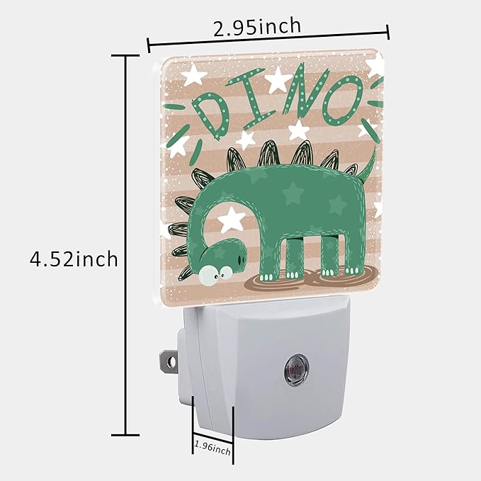 Night Light for Kids Girls Boys, Cute and Funny Dinosaur LED Night Light Plug into Wall with Dusk to Dawn Sensor for Room Decor, Hallway, Kitchen, Bathroom, Nursery, Stairs