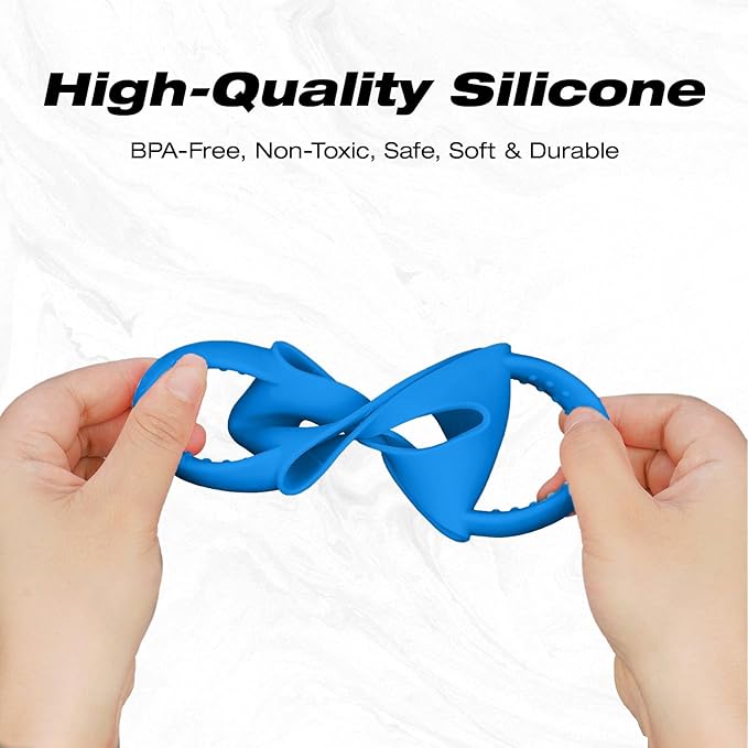 NiHome Tumbler Grip Compatible with 14oz Stanley Quencher, Fit for 12 15oz Zak Owala kids Cups Accessories Handle, Silicone Dual-Handle Tumbler Handles for Home Travel Outdoors Daily Use (2PCS,Blue)