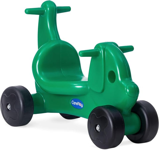 Careplay 2-in-1 Puppy Push & Ride-on Toy, Indoor & Outdoor Use, Low Profile Seat, Recommended for Children up to 50lbs, Durable Construction, Made in The USA (Green)