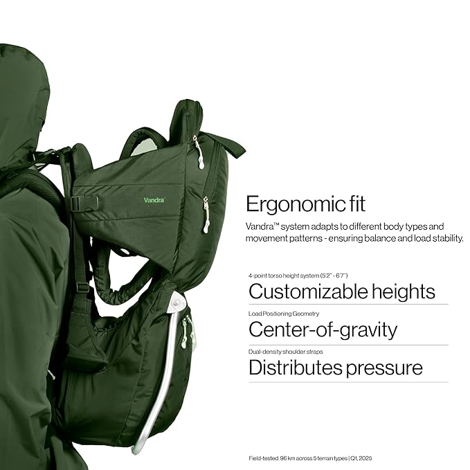 Vandra™ Forest - Scandinavian Hiking Baby Carrier Backpack - Gravity Lock™ Hard-Shell Frame - Nest Child Carrier for Toddler & Kids - Dust Bag, Alu Tag & More Included