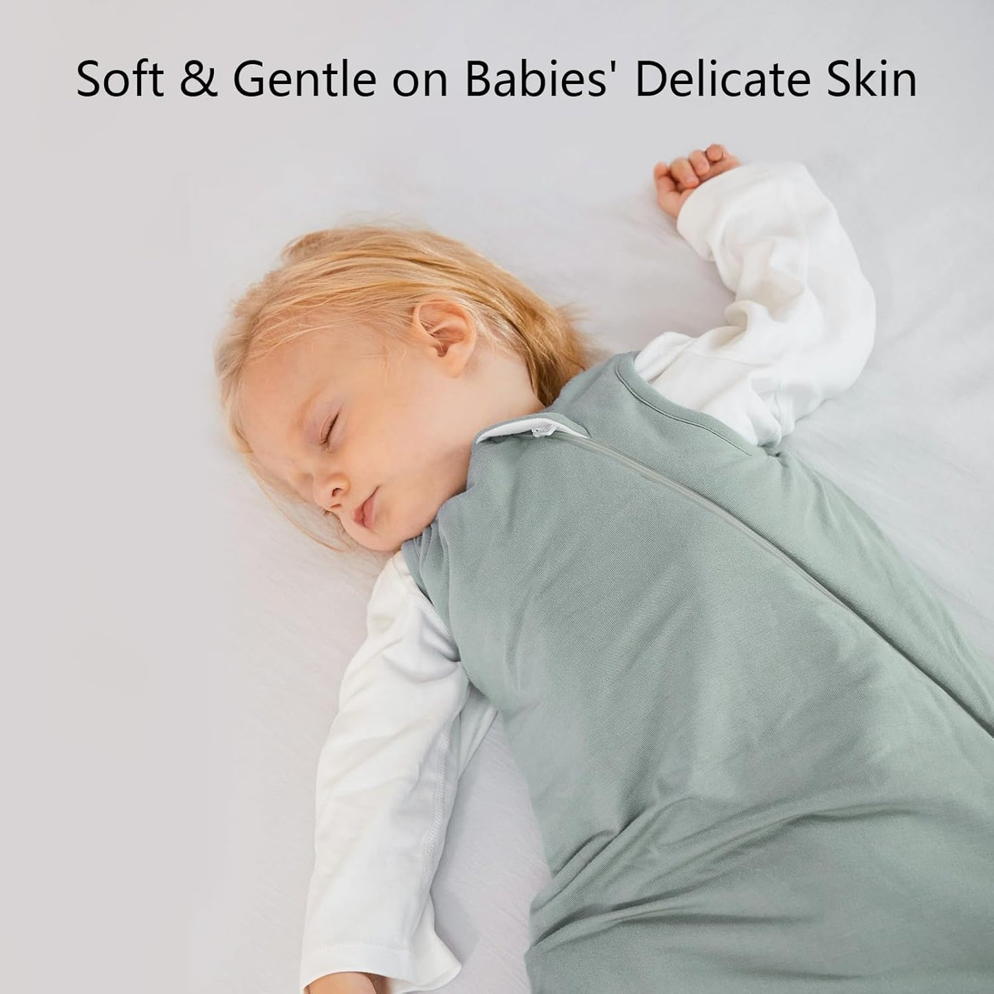 BubblePanda Rayon Made from Bamboo Sleep Sack 18-24 Months 0.5 Tog Soft Lightweight Toddler Sleep Sack 2t for Babies 2-Way Zipper Wearable Blanket Baby 18 Months