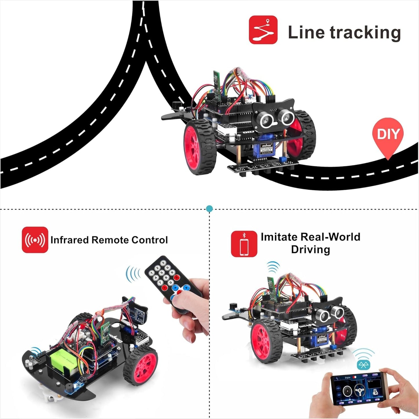 OSOYOO Smart Robot Car kit for Arduino to Learn Programming and Get Hands on Experience of Robotic Assembly for Adults and Youths