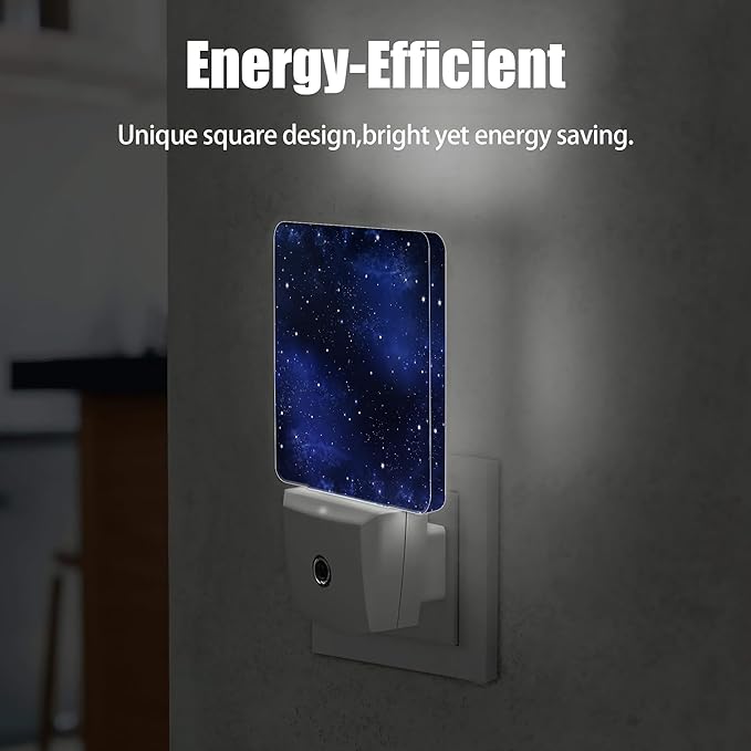 Night Sky Stars Night Light, Deep Space Plug into Wall with Dusk to Dawn Light Sensors, Warm Nightlights for Bedroom, Bathroom, Hallway, Kitchen, Gifts Ideal for Boys Girls Women Men