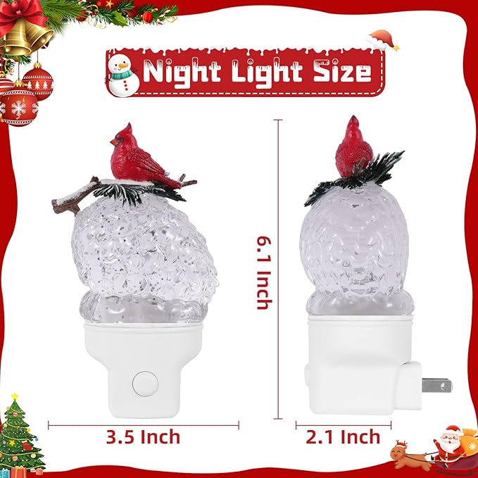 Christmas Night Light Plug into Wall Swirling Glitter USB Portable Christmas Decorative Night Light Decoration for Kids Adults Bedroom Kitchen Living Room Holiday Decor (Pinecone)