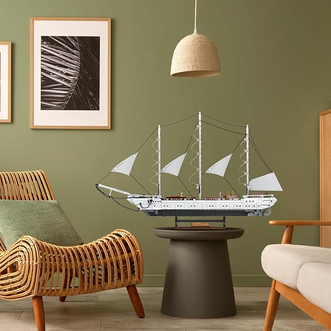 JMBricklayer Ship Building Toy - Building Sets for Adult 40104, White Swan Model Ship Attractive Showroom Decoration, Pirate Ship & Nautical Adventure Experience Construction Toys