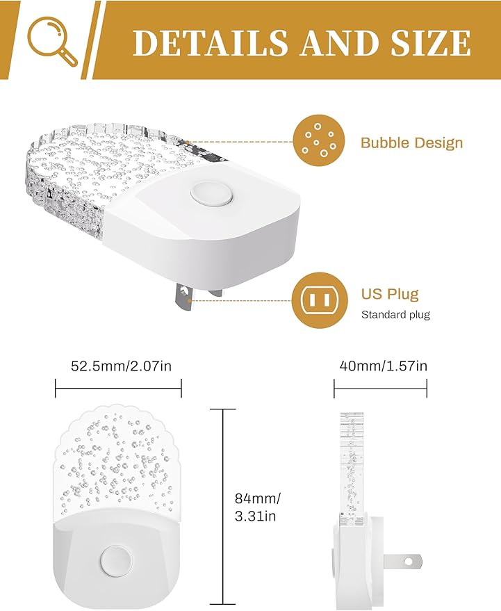 DORESshop LED Night Light, Baby Night Lights[4 Pack], Plug in NightLight with Auto Dusk to Dawn Sensor, Adjustable Brightness NightLights for Kids, Bathroom, Bedroom, Nursery Room, Soft White 3000k