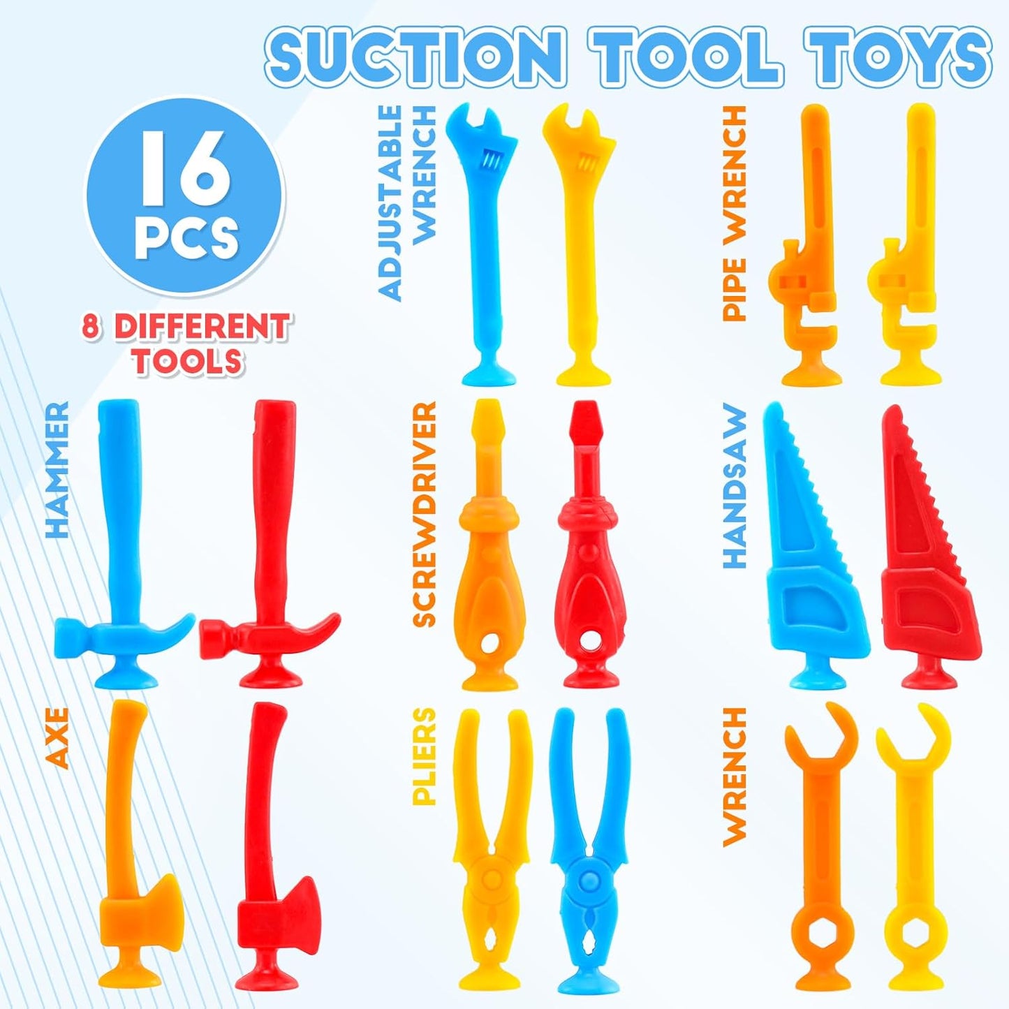 Action Figures Fidget Toys, Kids Tool Set Robot Toys, Toddler Road Trip Car Airplane Travel Suction Toys, Party Favor Classroom Prizes Sensory Autism Toys Gifts for Girls Boys 4 5 6 7+ Years Old