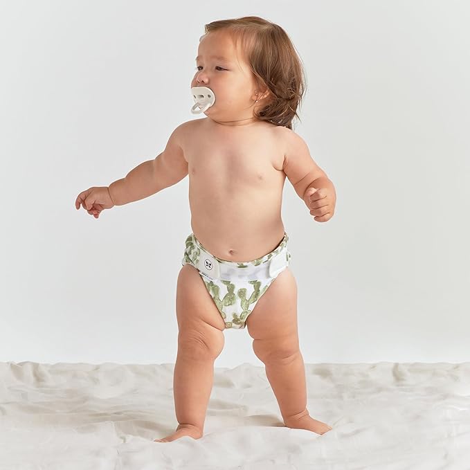 Honest Hybrid Cloth Diaper Covers with Pocket-Sling, Medium (12-25 Pound), Stops Nighttime Leaks, Use with Boosties Disposable or Reusable Insert, 3 Pack of Cotton Muslin Covers