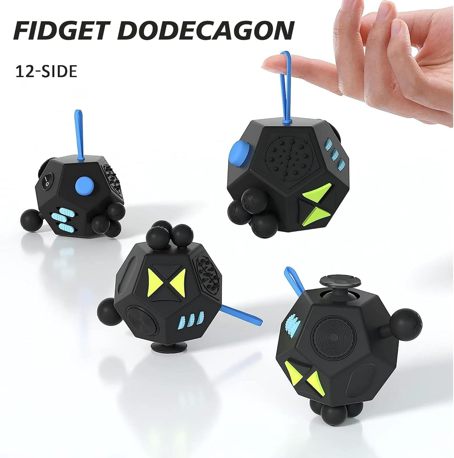 Fidget Dodecagon –12 Side Fidget Toy Cube Relieves Stress and Anxiety Anti Depression Cube for Children and Adults with ADHD ADD OCD Autism