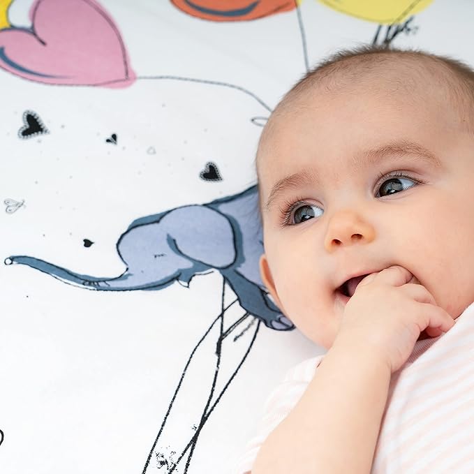 JumpOff Jo - Hypoallergenic Fitted Bassinet Sheet for Baby Boys & Girls - Rectangular, Hourglass & Oval Crib Compatible, Soft, Breathable, Machine Washable - Tulip Fields