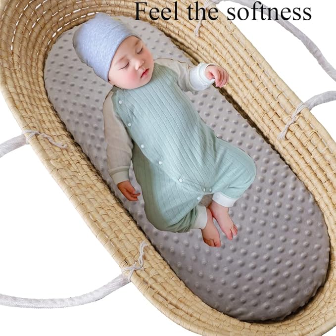 Dot Bassinet Sheet Set 2 Pack Stretch Fitted Cradle Sheets,Ultra Soft Thick Universal Fit Oval Rectangle Hourglass Pad/Mattress, for Baby Girls and Boys Grey Green