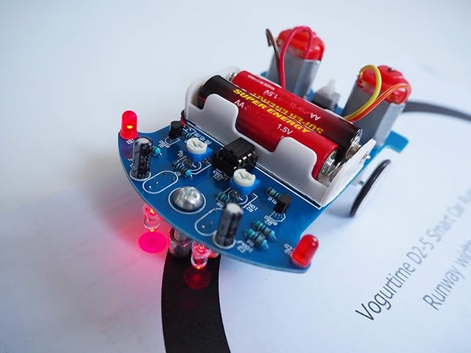 2 Pack D2-5 Smart Car Kit Soldering Project Line Following Robot for Fun Educational Electronic Learning Practicing with English Manual by VOGURTIME