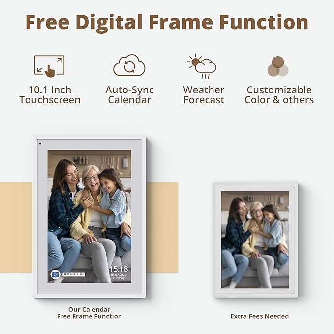 10.1" Digital Calendar Chore Chart – 1080P Full HD Interactive Touchscreen, Smart Family Planner, Hearth Display Digital Wall & Desk Mountable for Seamless Scheduling