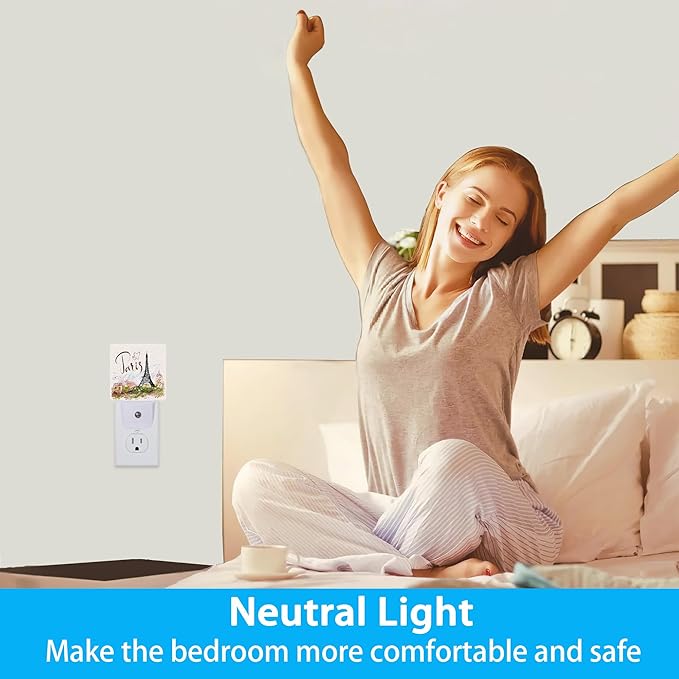 Eiffel Tower Night Light,Paris Tower Night Lights Plug into Wall Dusk to Dawn Sensor Led Lamp for Women Men,Led Lights for Stairway/Hallway/Bedroom,0.5W