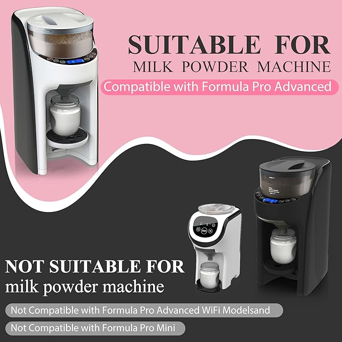 4 Sets Replacement Funnel Compatible with Baby Brezza Replacement Parts Funnel and Cover Baby Formula Dispenser, Grey